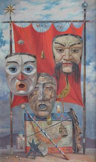 Paul Riba (American, 1912-1977)Three Masks, ca. 1956