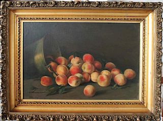 Adam Lehr (American, 1853-1924)Still Life, Peaches