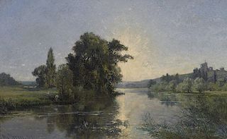 Alexandre Rene Veron (French, 1826-1897)
Picnic Along the Riverbank, 1890