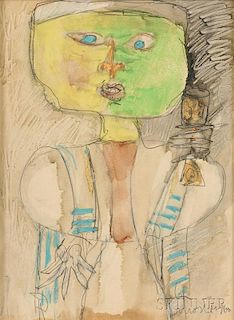 Zero Mostel (American, 1915-1977)      Abstract Figure