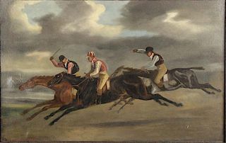 Attributed to Samuel Henry Alken-Racing Scene, 1862
