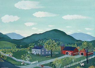 Maxwell Mays (American, 1918-2009)      Folk Art Farm