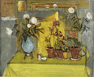 Andre Vignoles (French, Born 1920)Pots de Fleurs, 1956