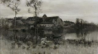 Bruce Crane (American, 1857-1937)Landscape, Crepuscule