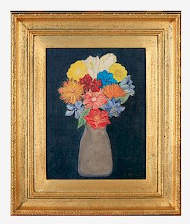 Doris Roberts Goyen (American, 20thc.)
Still life, Flowers in Vase, 1965