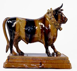 A Spanish Ceramic Figure of a Bull, ca. 1920