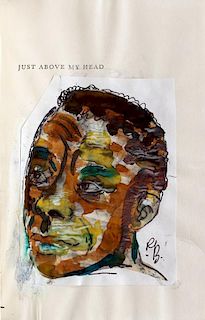 Romare Bearden (American, 1911-1988)Watercolor Portrait of Author James Baldwin, 1979