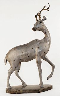 A Chinese Pewter Figure of a Deer, 19thc. Chinese School (Chinese, Late 19th century), c.1880
