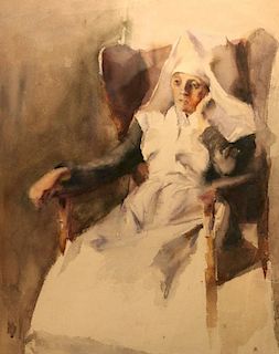Grace Young (American, 1869-1947) Nun in Contemplation
