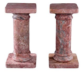 A Pair of Red Marble Pedestals, ca. 1950