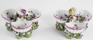 Pair 19th Century German Porcelain Shell Form Sweetmeat Dishes, ca. 1880