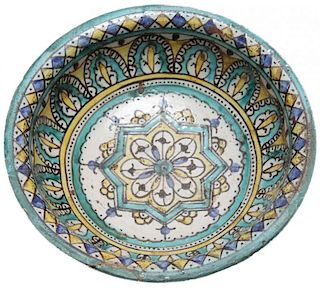 A Moroccan Tin Glazed Earthenware Bowl, ca. 1880