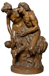 After Claude Michel (Clodion) (French, 1734-1814) 
Faun and Bacchante, ca. 1880