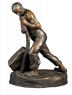 Terracotta Figure of a Noble Workman, ca. 1910