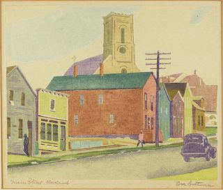 Ora Coltman (American, 1858-1940) Main Street Cleveland, c.1920-30