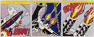 After Roy Lichtenstein (American, 1923-1997)      As I Opened Fire...  /A Triptych