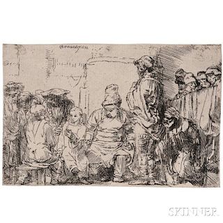Rembrandt van Rijn (Dutch, 1606-1669)      Christ Seated Disputing with the Doctors