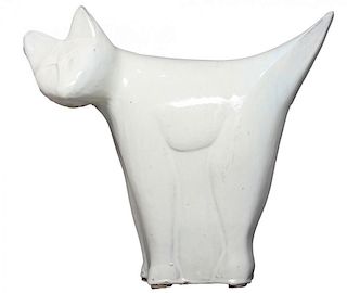 A Ceramic Sculpture of a Cat, 20th century American School