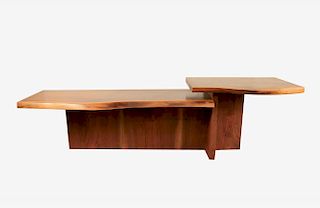 A Free Form Walnut Table, Modern, In the Style of George Nakashima, c.1980