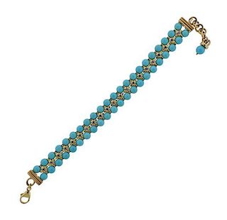 14k Gold Blue Stone Bracelet