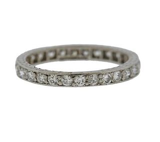 Art Deco Tiffany &amp; Co Platinum Diamond Wedding Band Ring