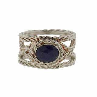 F. Buccellati Sterling Silver Sapphire Band Ring