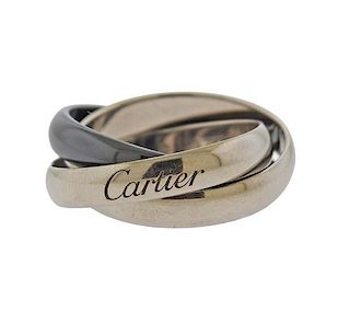Cartier Trinity 18k Gold Ceramic Rolling Band Ring