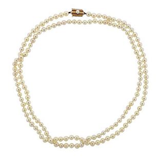 Mikimoto 14k Gold Clasp Pearl Necklace
