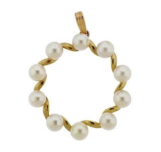 Mikimoto 14k Gold Pearl Pendant