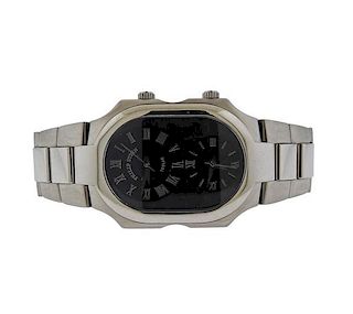 Philip Stein Teslar Dual Time Stainless  Watch