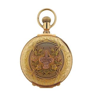 Antique 14k Tri Color Gold Elgin Pocket Watch