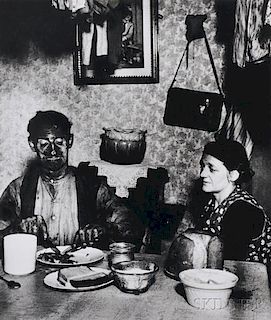 Bill Brandt (British, 1904-1983)      Northumbrian Coal Miner Eating His Evening Meal