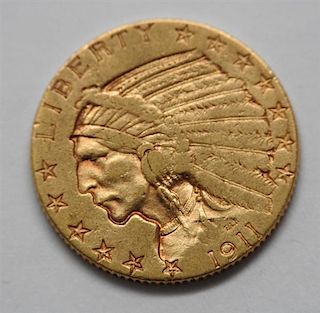 1911 Indian Head 5 Dollar US Gold Coin