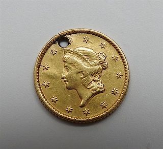 1853 Liberty Head 1 Dollar Gold US Coin