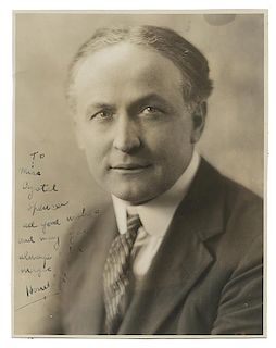 Photograph of Houdini Inscribed and Signed.