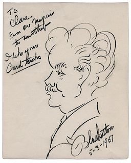 Self-Portrait Caricature of Magician Harry Blackstone.