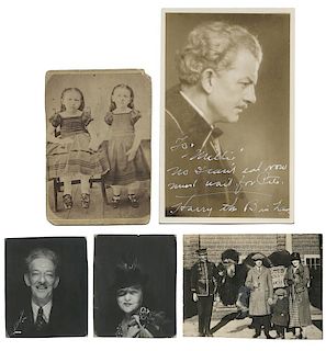 File of Pete and Millie Bouton Photos, and a Signed Blackstone Postcard.