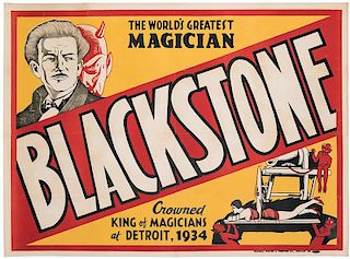 World’s Greatest Magician. Blackstone. Crowned King of Magicians at Detroit, 1934.