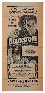 Blackstone The World’s Most Mystifying Magician! On-Stage in Person.