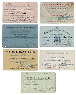 Harry Blackstone’s Membership Cards.