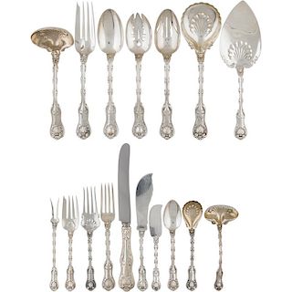 WHITING STERLING SILVER "IMPERIAL QUEEN" FLATWARE