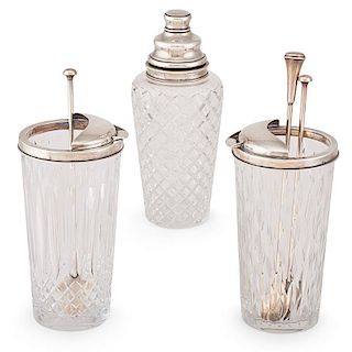 HAWKES GLASS AND STERLING SILVER COCKTAIL VESSELS