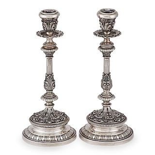 PAIR OF BUCCELLATI STERLING SILVER CANDLESTICKS