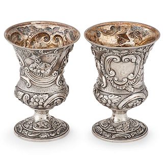 PAIR OF ENGLISH SILVER GOBLETS