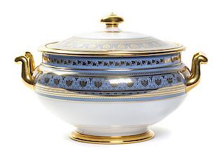 A Sevres Porcelain Soup Tureen Width over handles 13 1/4 inches.
