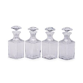 SET OF FOUR BACCARAT GLASS DECANTERS