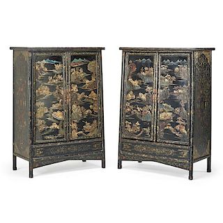 PAIR OF CHINESE LACQUER CABINETS