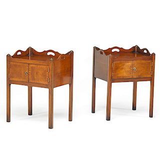 PAIR OF GEORGE III STYLE MAHOGANY POT CUPBOARDS