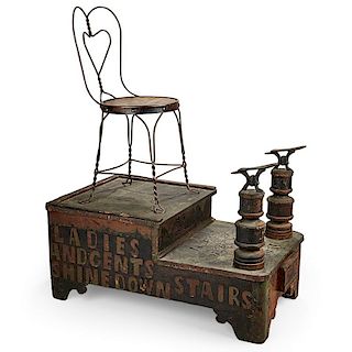SHOESHINE STAND WITH CHAIR