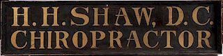 Carved Chiropractor wood trade sign self framed 47" x 11" gold leaf  paint